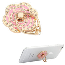 Load image into Gallery viewer, Pink Flower Diamond Adhesive Ring Stand