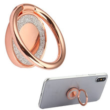 Load image into Gallery viewer, Stand-Rose Gold 3D Crystal Bling Metal Ring Stand