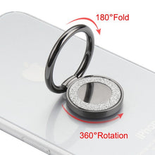 Load image into Gallery viewer, Stand-Black 3D Crystal Bling Metal Ring Stand